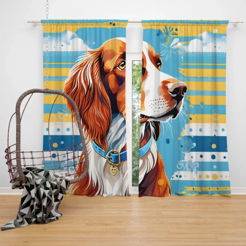 Teen Irish Red and White Setter Present Gift of Joy Curtain