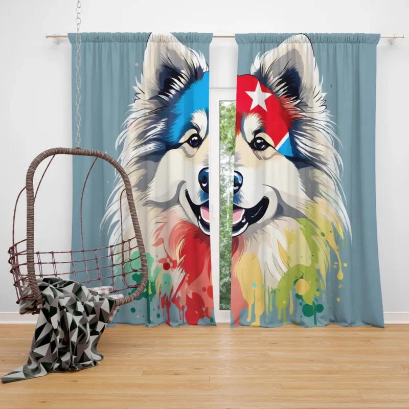 Teen Keeshond Pal Birthday Joy Curtain