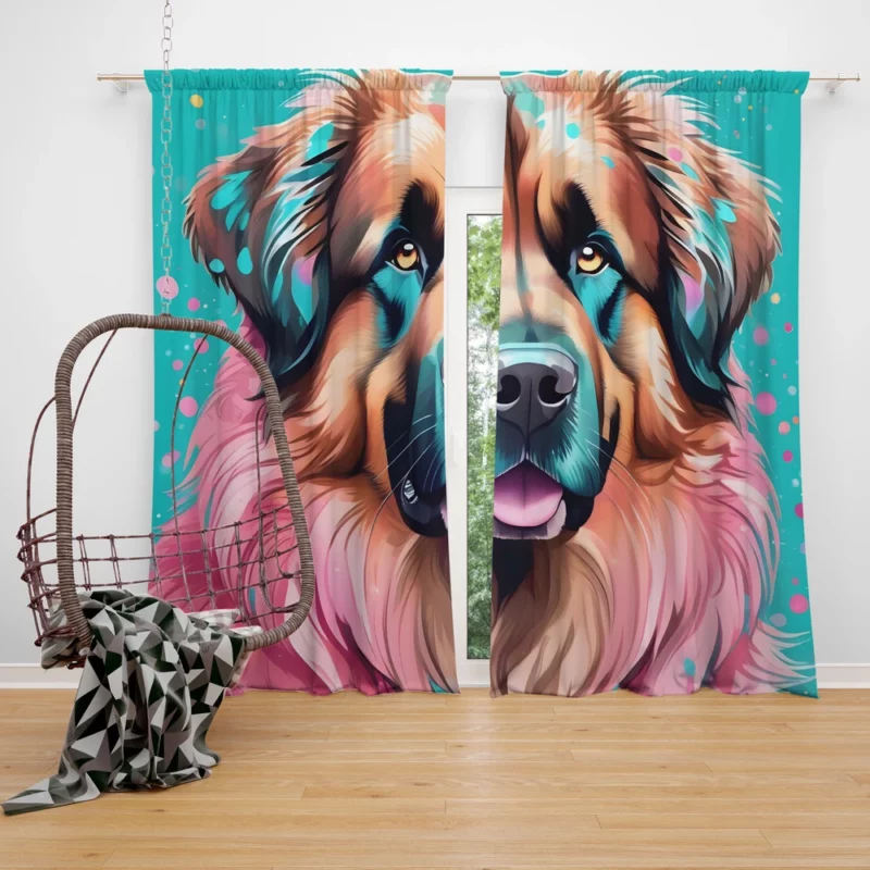 Teen Leonberger Pal Birthday Joy Curtain