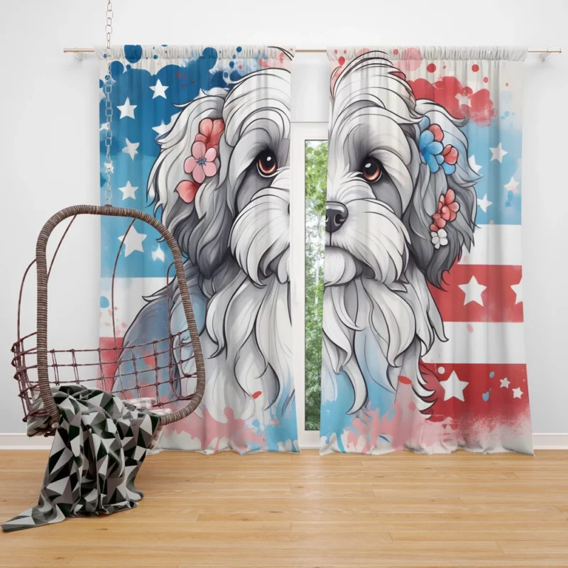 Teen Lowchen Dog Present Gift of Joy Curtain