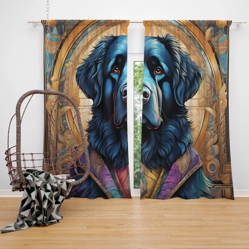 Teen Newfoundland Pal Birthday Joy Curtain