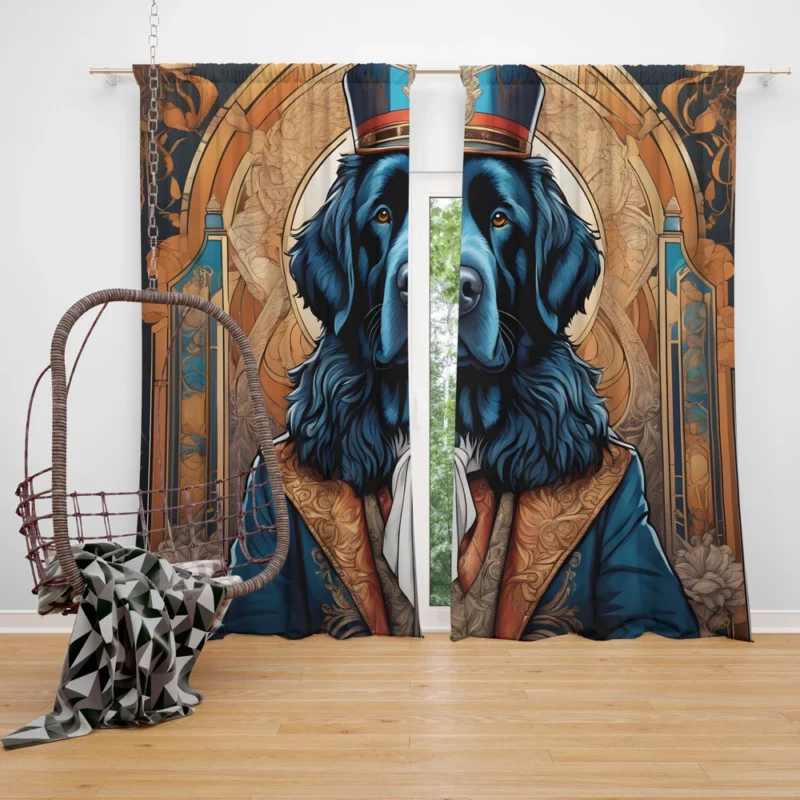 Teen NewfoundlandDog Present Gift of Joy Curtain