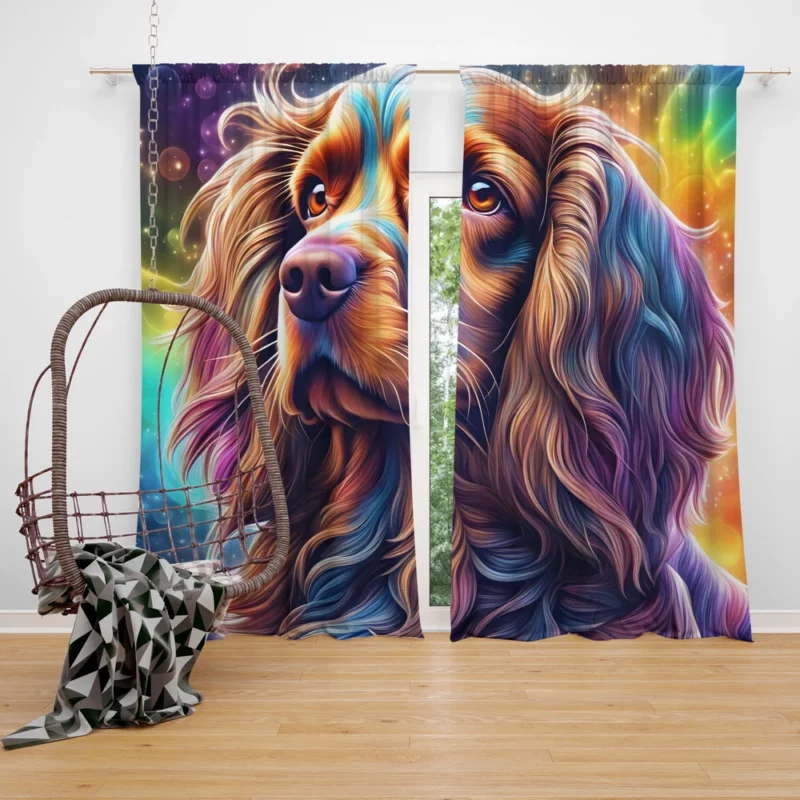 Teen Stylish Home Cocker Spaniel Decor Curtain