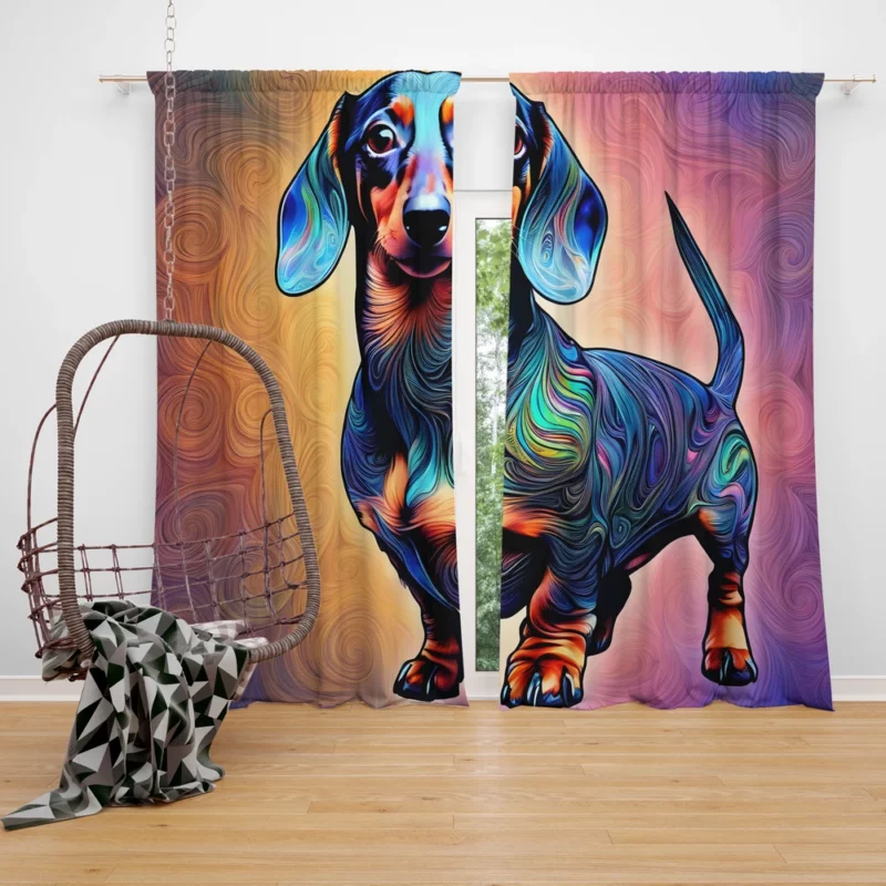 Teen Stylish Home Dachshund Decor Curtain