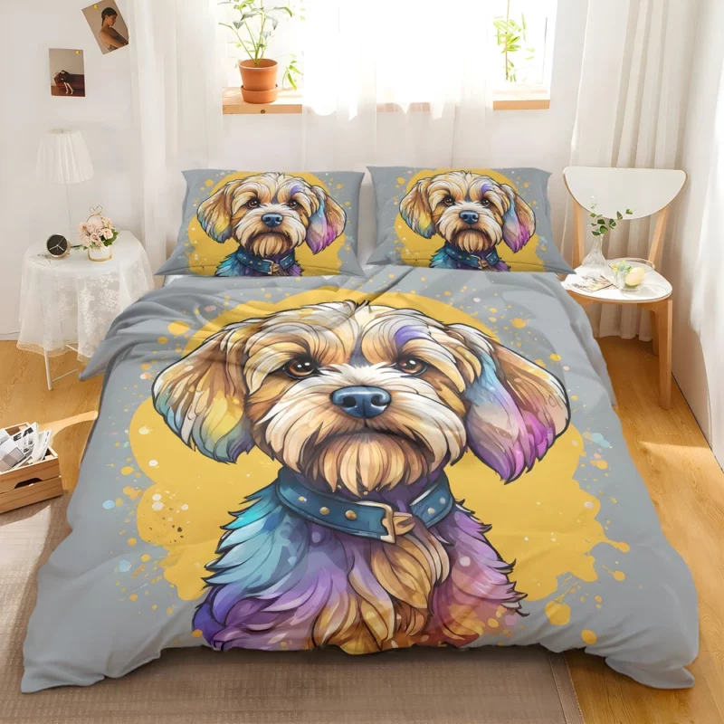 Teen Stylish Home Dandie Dinmont Terrier Decor Bedding Set 2