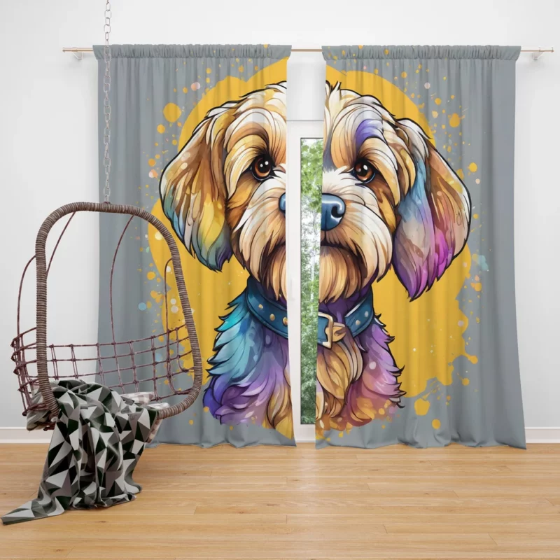 Teen Stylish Home Dandie Dinmont Terrier Decor Curtain