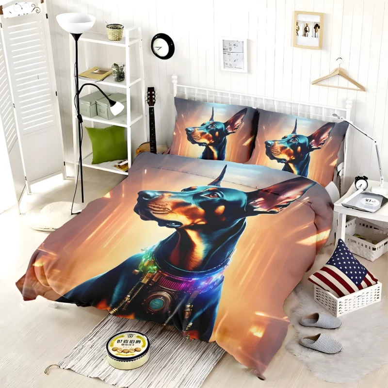 Teen Stylish Home Doberman Pinscher Decor Bedding Set