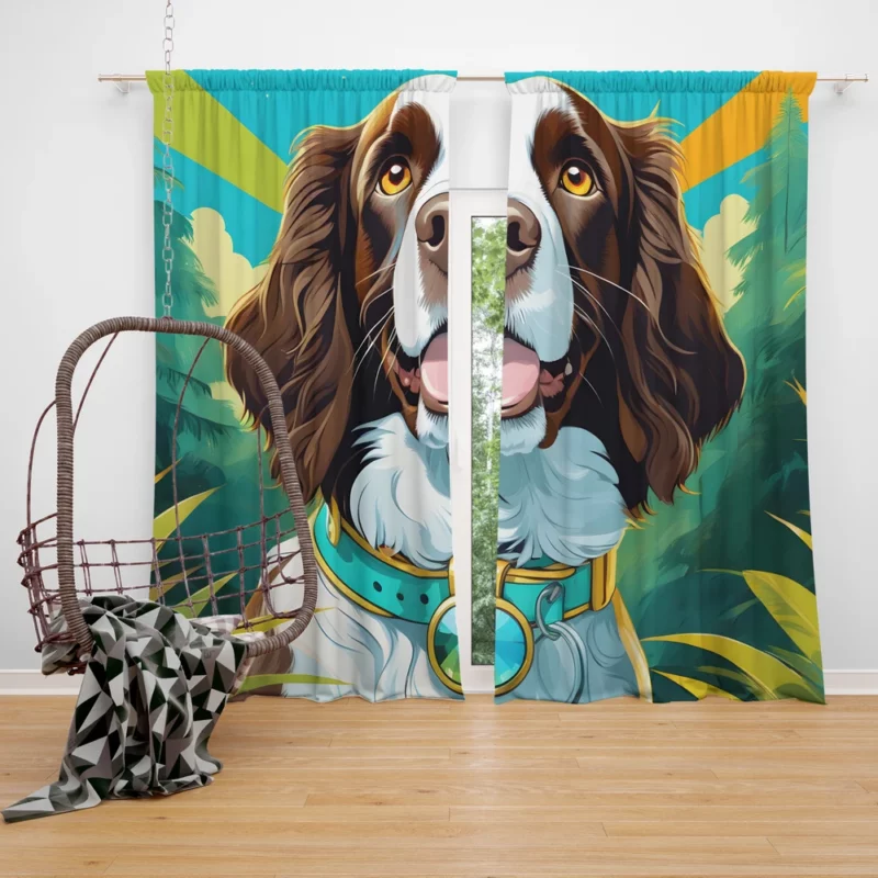 Teen Stylish Home English Springer Spaniel Decor Curtain