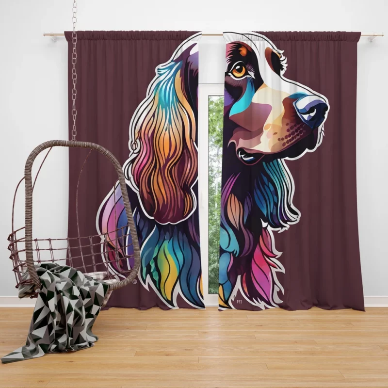 Teen Stylish Home Field Spaniel Decor Curtain