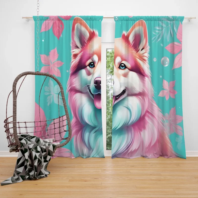 Teen Stylish Home Finnish Lapphund Decor Curtain