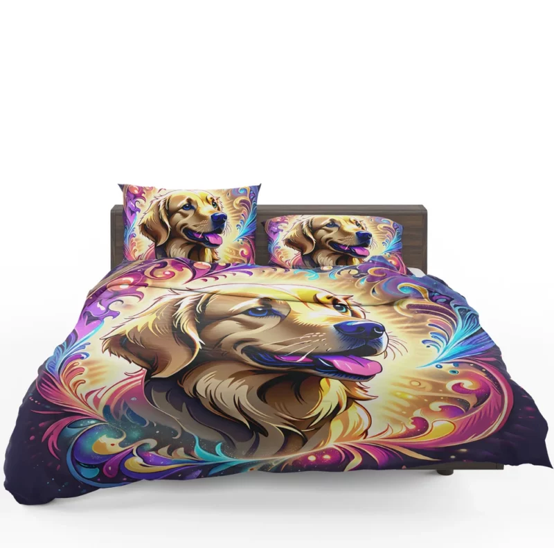 Teen Stylish Home Golden Retriever Decor Bedding Set 1