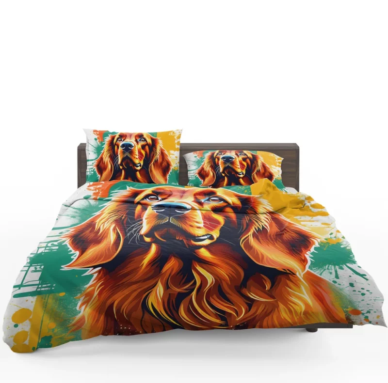 Teen Stylish Home Irish Setter Decor Bedding Set 1