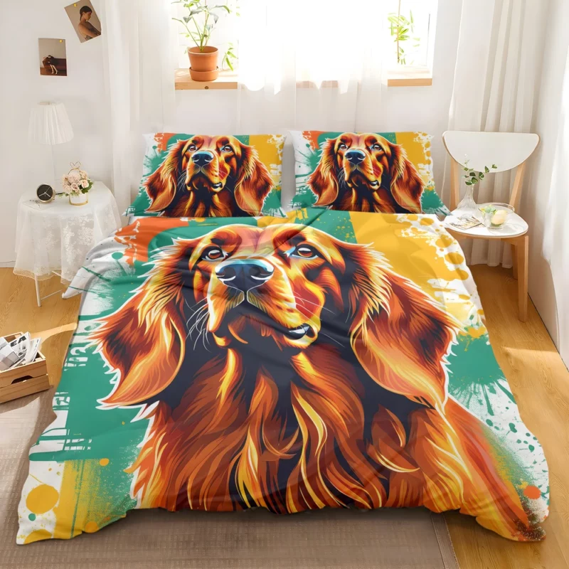 Teen Stylish Home Irish Setter Decor Bedding Set 2