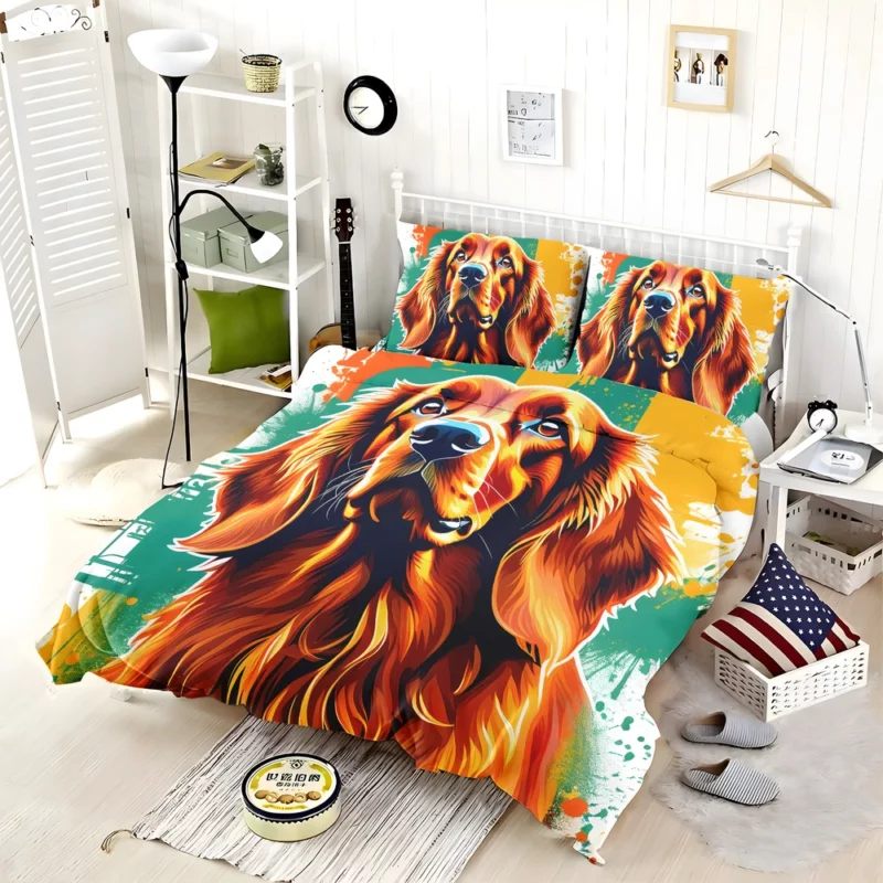 Teen Stylish Home Irish Setter Decor Bedding Set