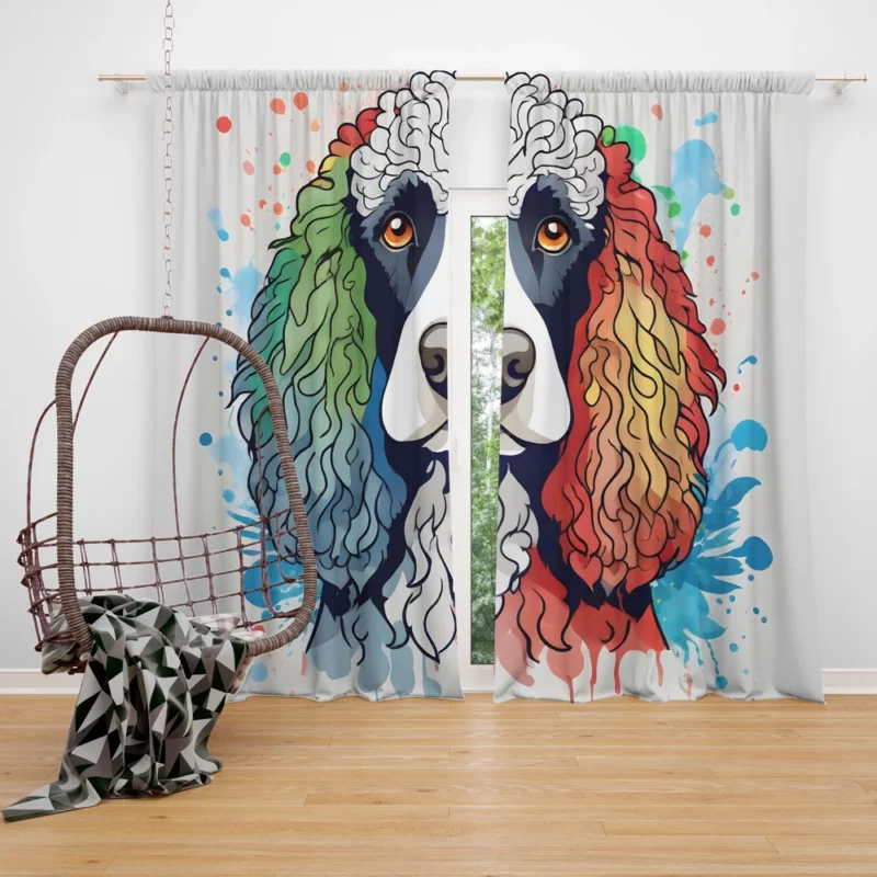 Teen Stylish Home Irish Water Spaniel Decor Curtain