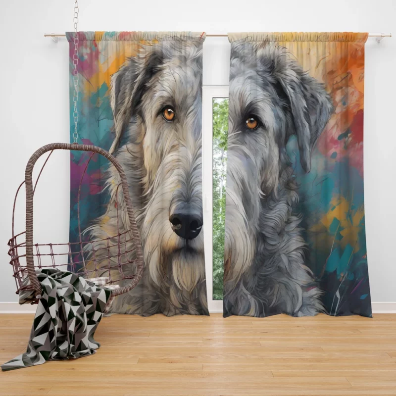 Teen Stylish Home Irish Wolfhound Decor Curtain