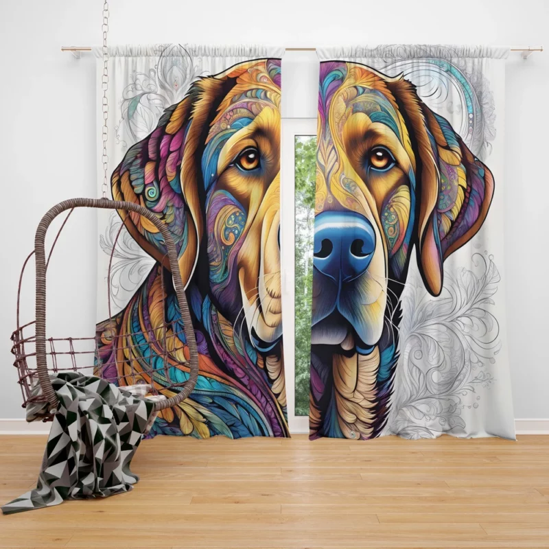 Teen Stylish Home Labrador Retriever Decor Curtain