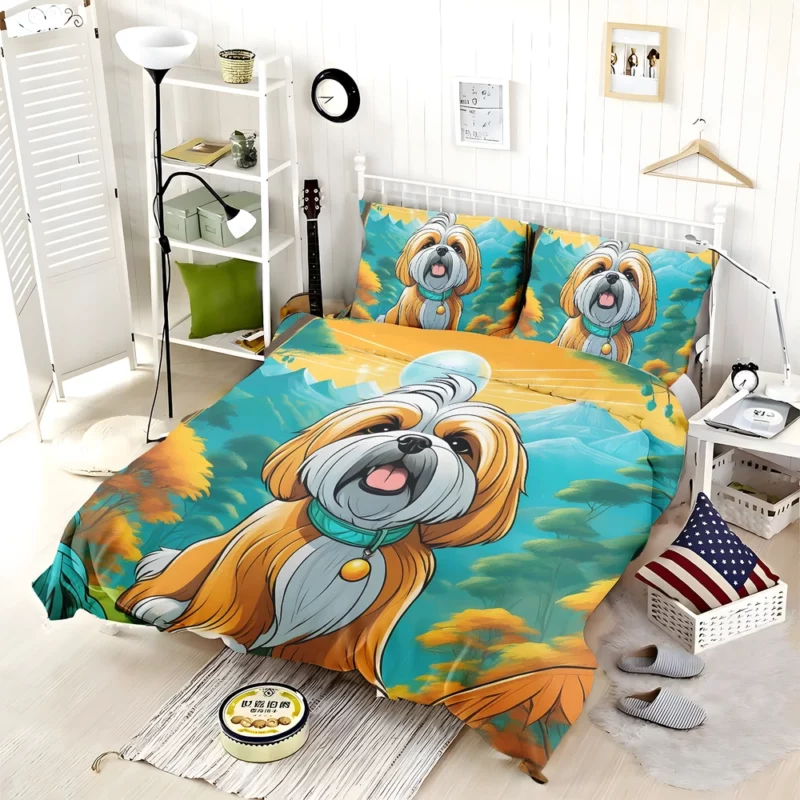 Teen Stylish Home Lhasa Apso Decor Bedding Set