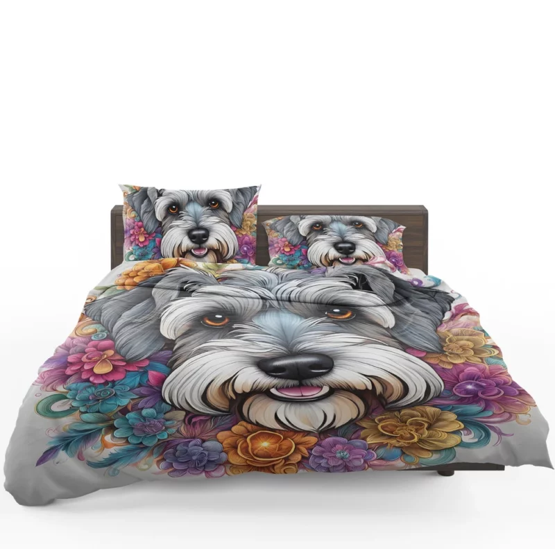 Teen Stylish Home Mini Schnauzer Decor Bedding Set 1