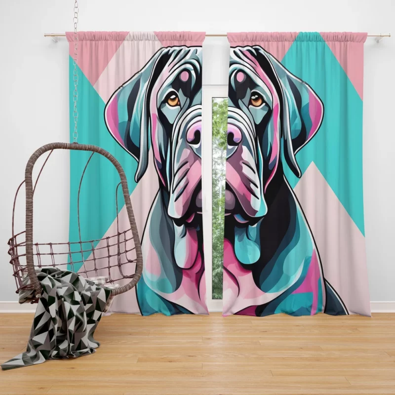 Teen Stylish Home Neapolitan Mastiff Decor Curtain