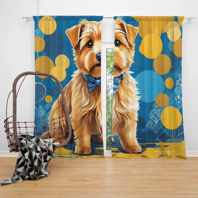 Teen Stylish Home Norfolk Terrier Decor Curtain