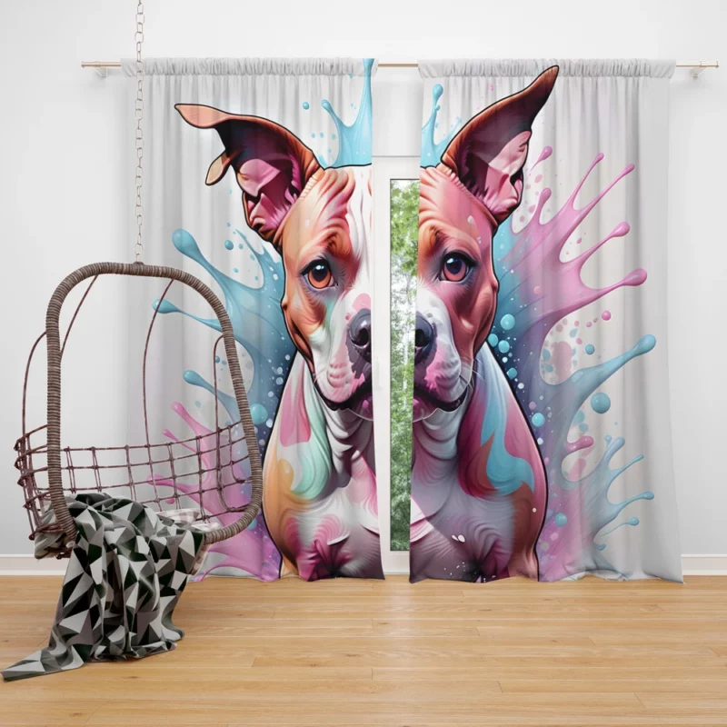 Tenacious Protector American Staffordshire Terrier Dog Curtain