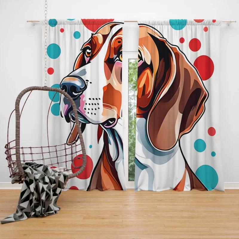 Tenacious Wonder Treeing Walker Coonhound Dog Breed Curtain