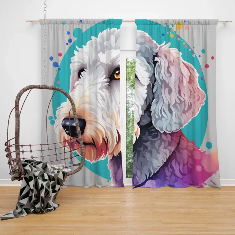 Terrier Elegance Dog Bedlington Beauty Curtain