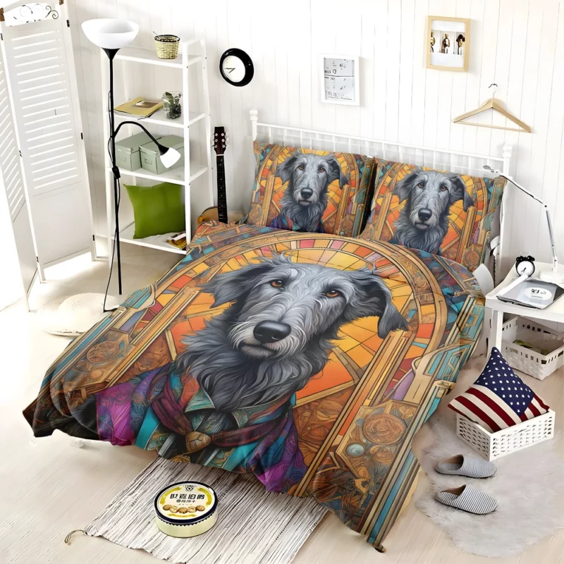 The Agile Scottish Deerhound Dog Bedding Set