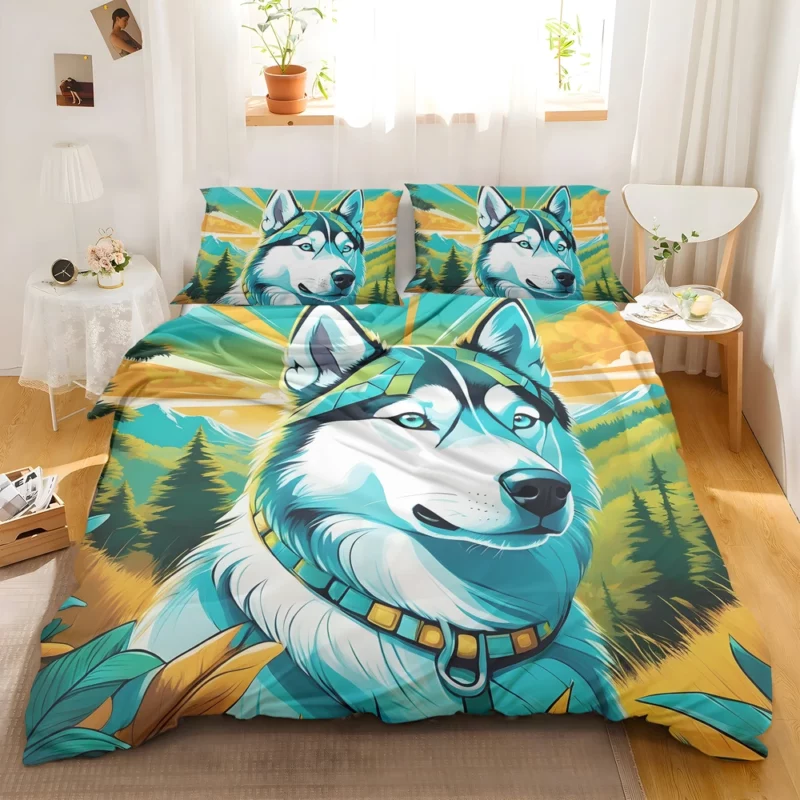 The Agile Siberian Husky Dog Bedding Set 2