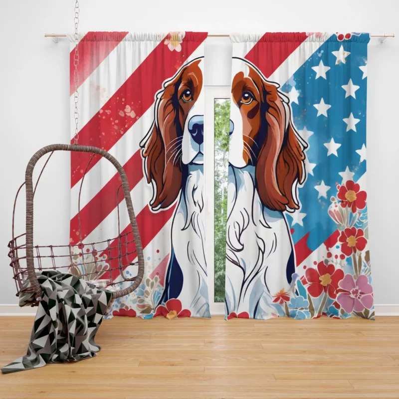 The Agile Welsh Springer Spaniel Energetic Dog Curtain