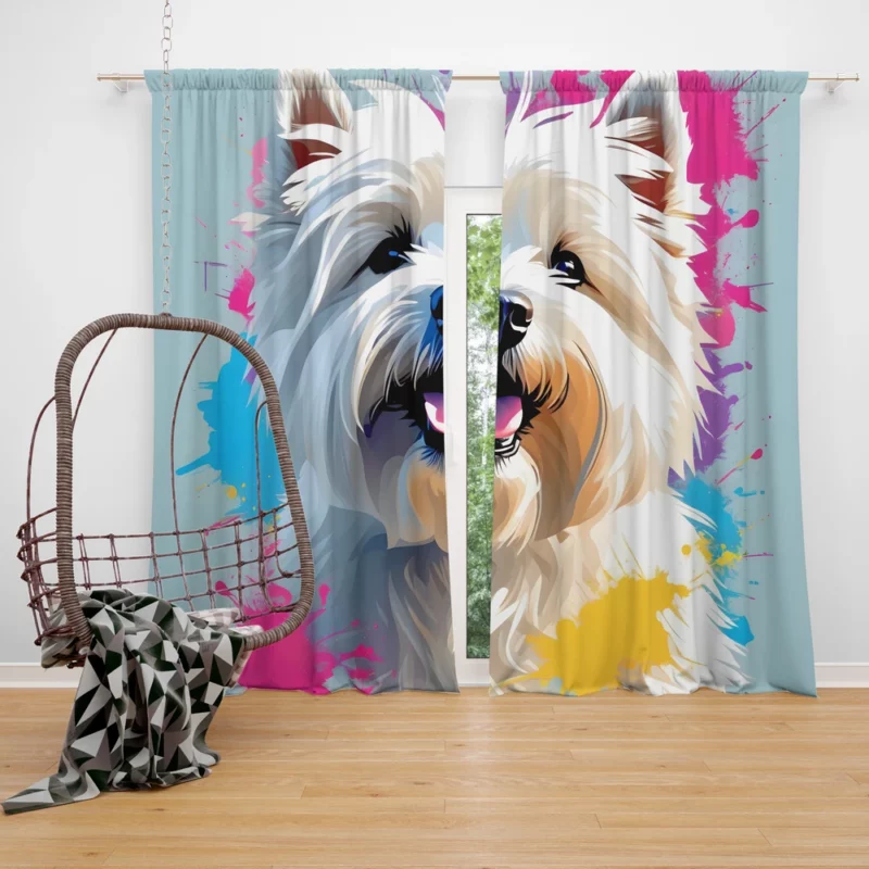 The Agile West Highland Terrier Energetic Dog Curtain