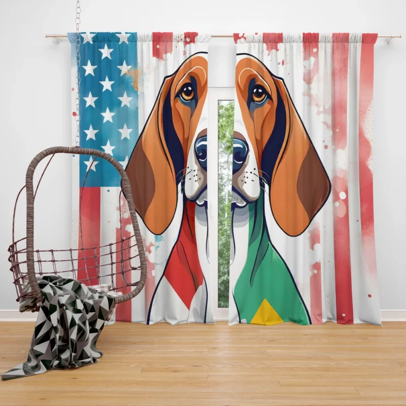 The Agile and Loyal Redbone Coonhound Dog Curtain