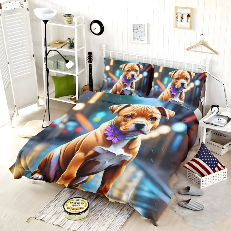 The Brave Staffordshire Bull Terrier Dog Bedding Set