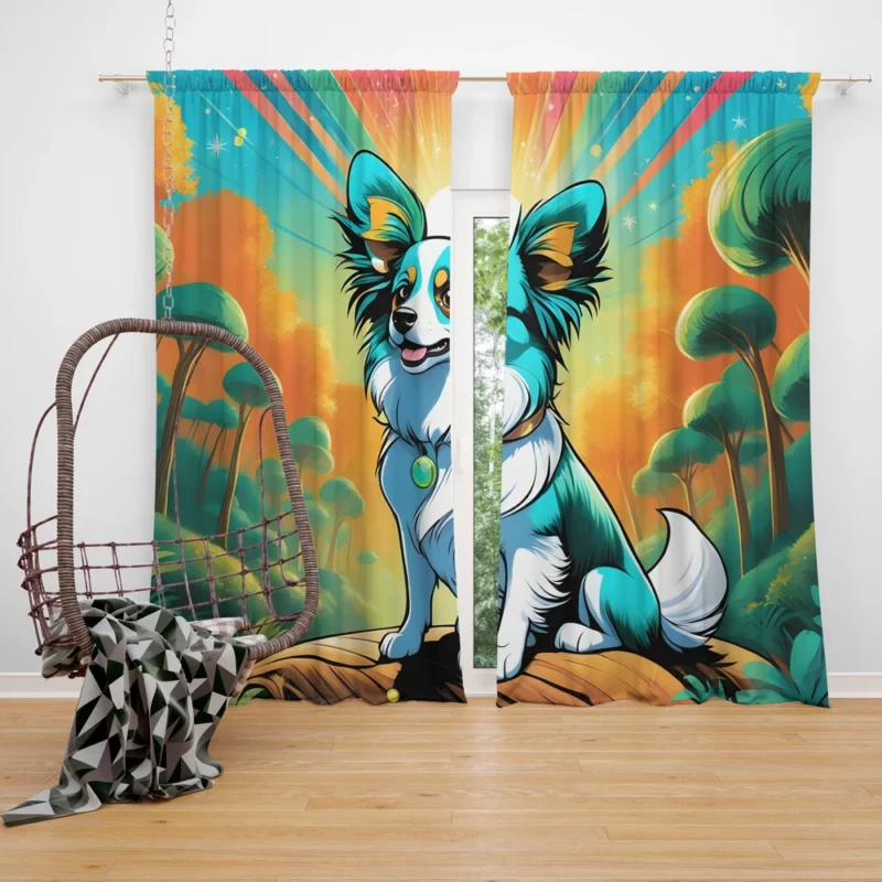 The Butterfly Beauty Papillon Dog Breed Curtain