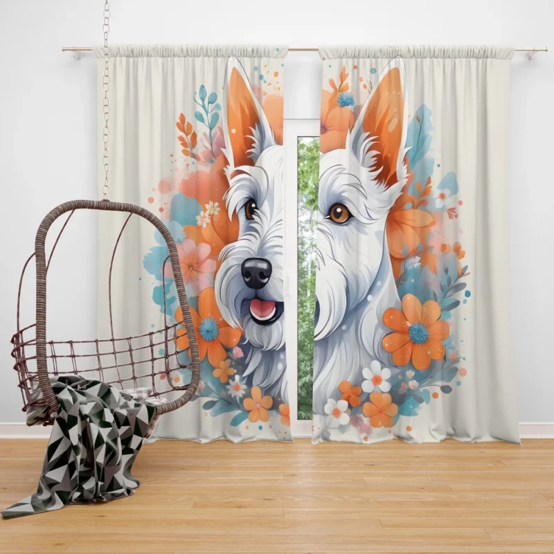 The Charming Scottish Terrier Dog Breed Curtain