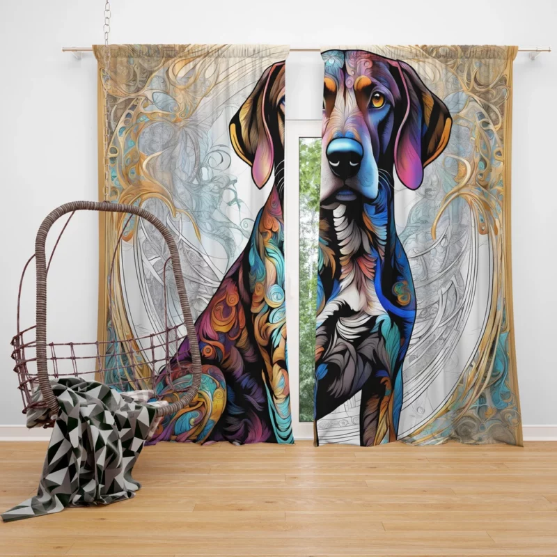 The Courageous Plott Hound Dog Curtain