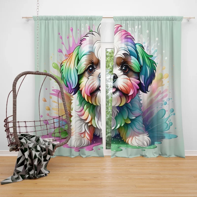 The Cute Shih-Poo Hybrid Dog Curtain