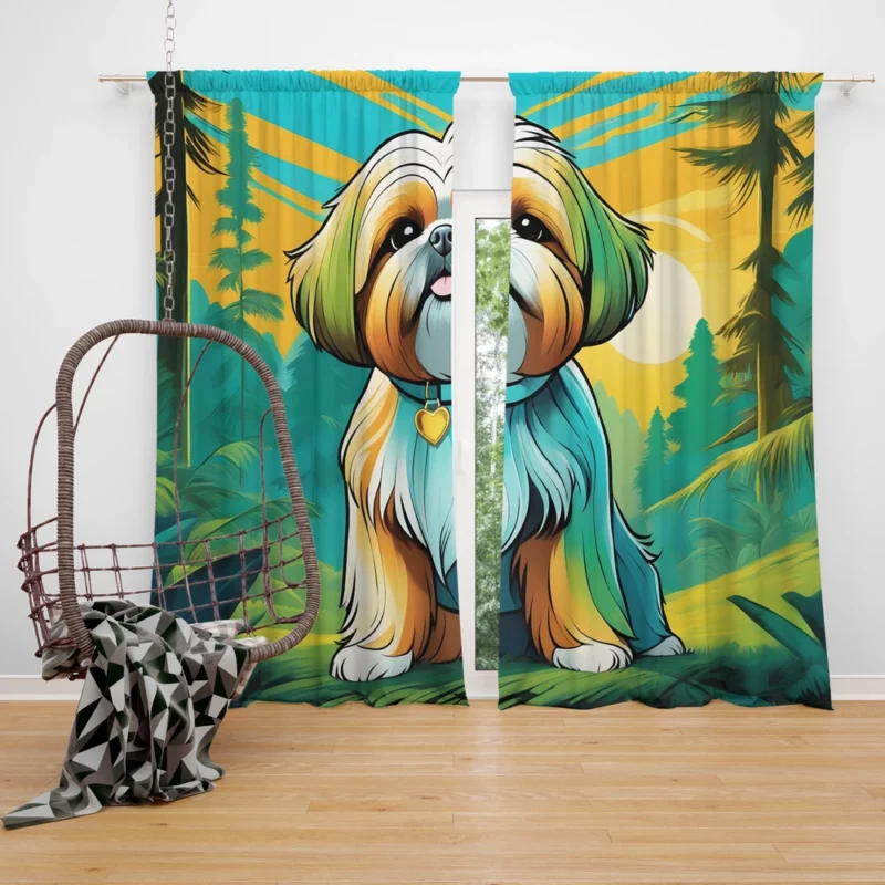 The Elegant Shih Tzu Dog Curtain