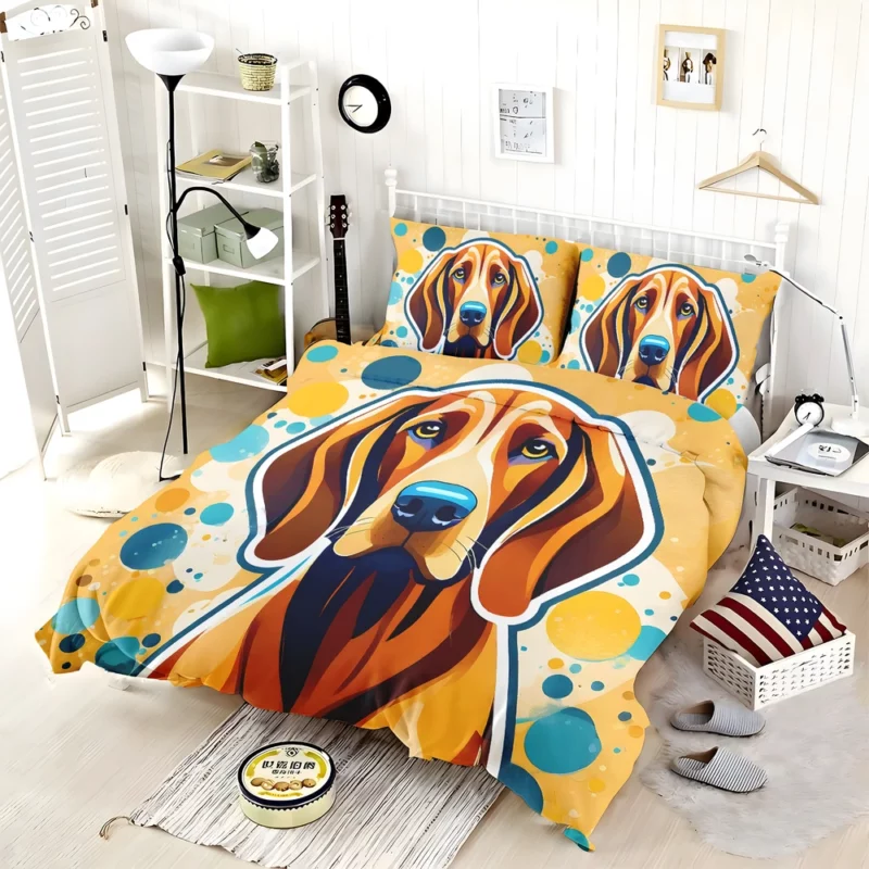 The Energetic Redbone Coonhound Dog Bedding Set