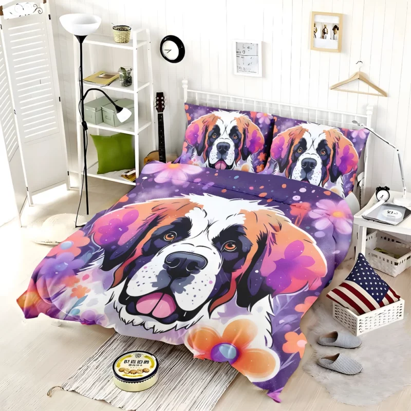 The Gentle Guardian Saint Bernard Dog Breed Bedding Set