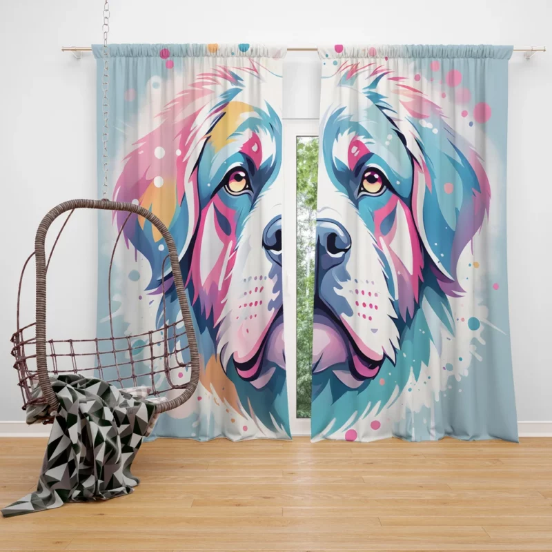 The Gentle Protector Pyrenean Mastiff Dog Breed Curtain