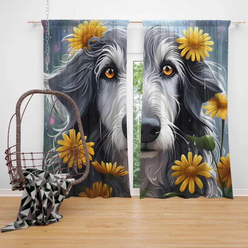 The Gentle Scottish Deerhound Dog Curtain