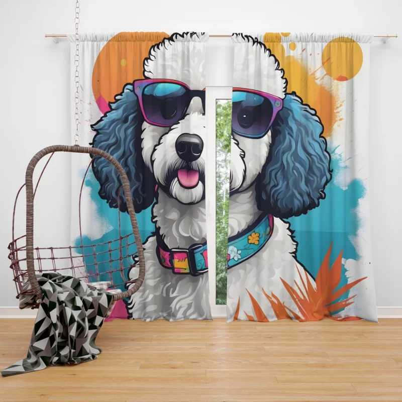 The Graceful Poodle Companion Dog Curtain