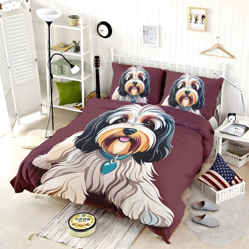 The Loyal Tibetan Terrier Dog Bedding Set