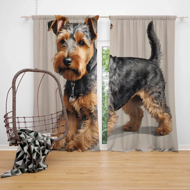 The Loyal Welsh Terrier Dog Curtain