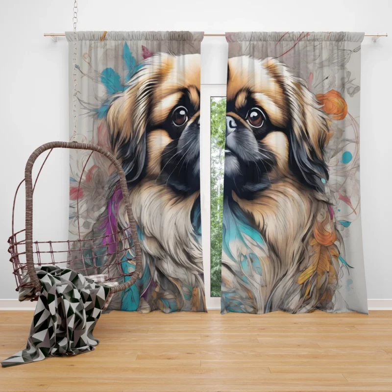 The Majestic Pekingese Dog Breed Curtain