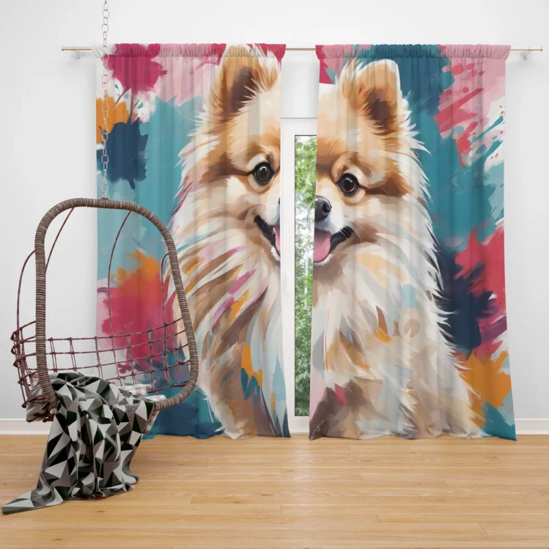 The Petite Pomeranian Delightful Dog Curtain