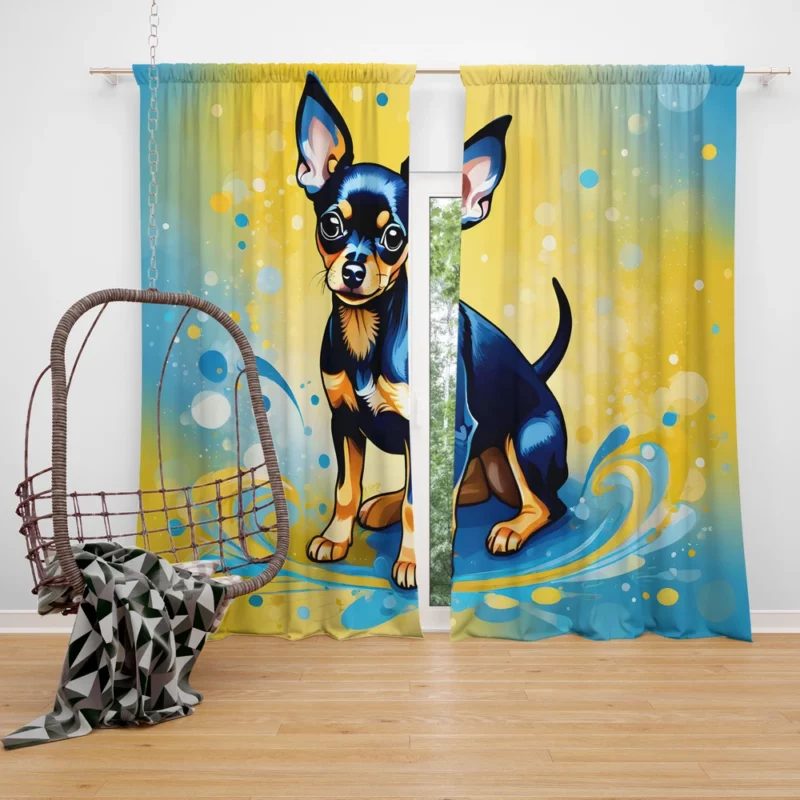 The Petite Russian Toy Terrier Dog Curtain