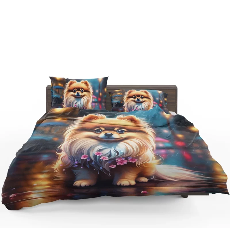 The Playful Pomeranian Pup Dog Bedding Set 1